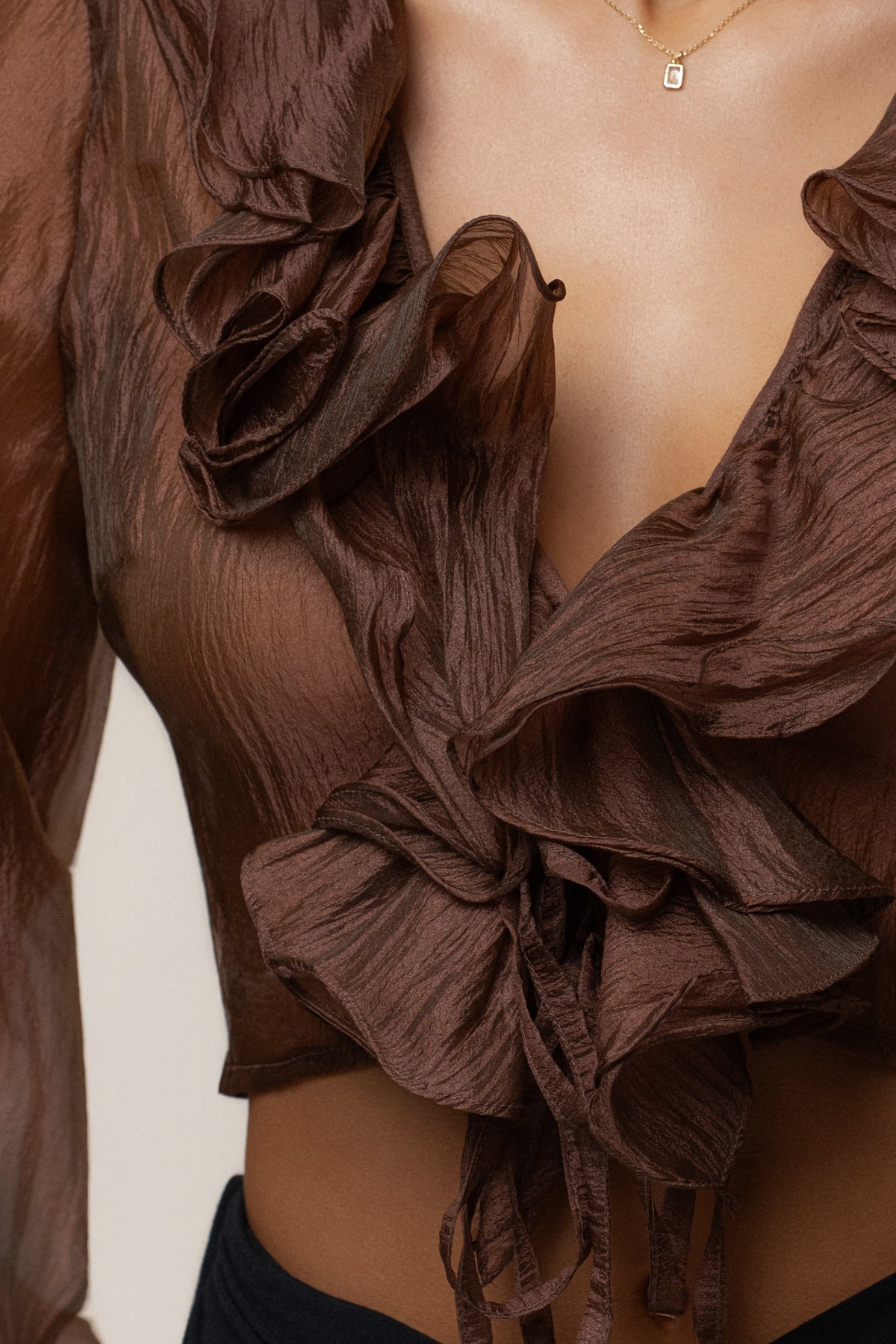 Bronze Delilah Ruffled Top