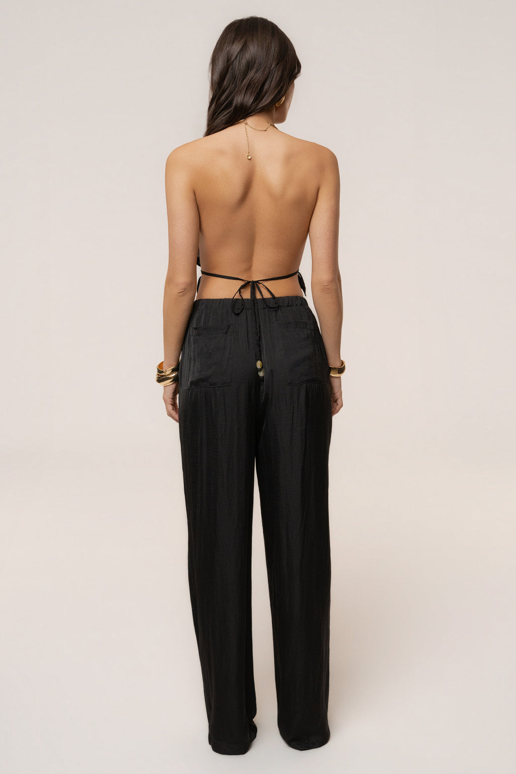 Black Moonlit Coast Halter Top