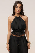 Black Moonlit Coast Halter Top