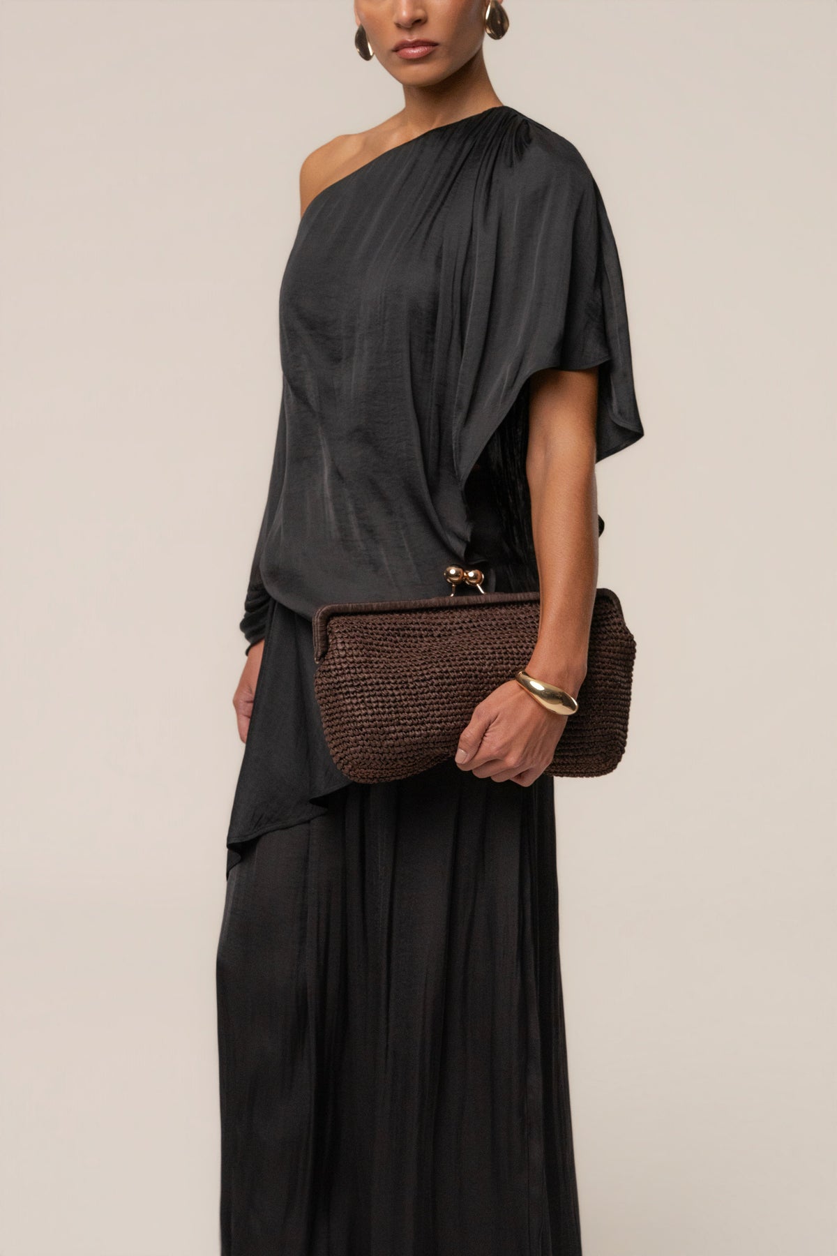 Chocolate Sunkissed Clasp Clutch