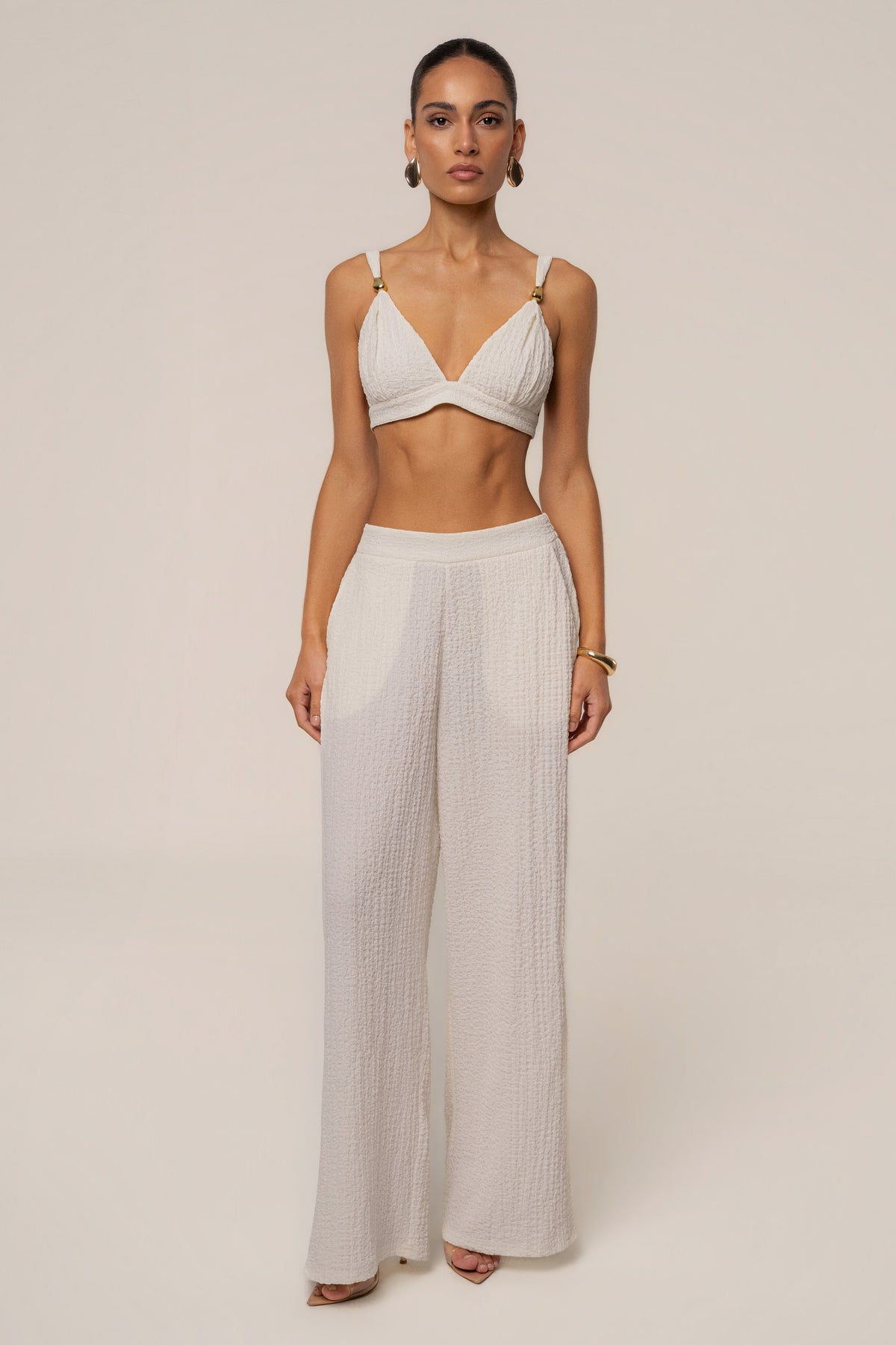 Ivory Dockside Crepe Knit Bralette