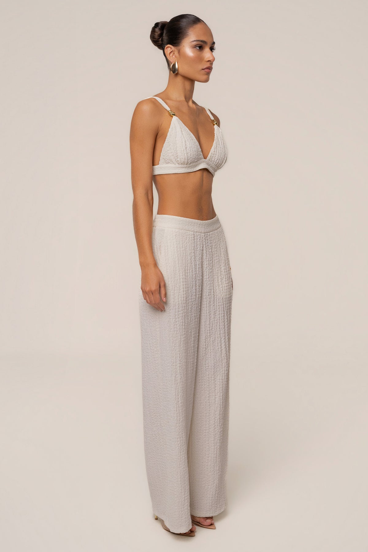 Ivory Dockside Crepe Knit Bralette