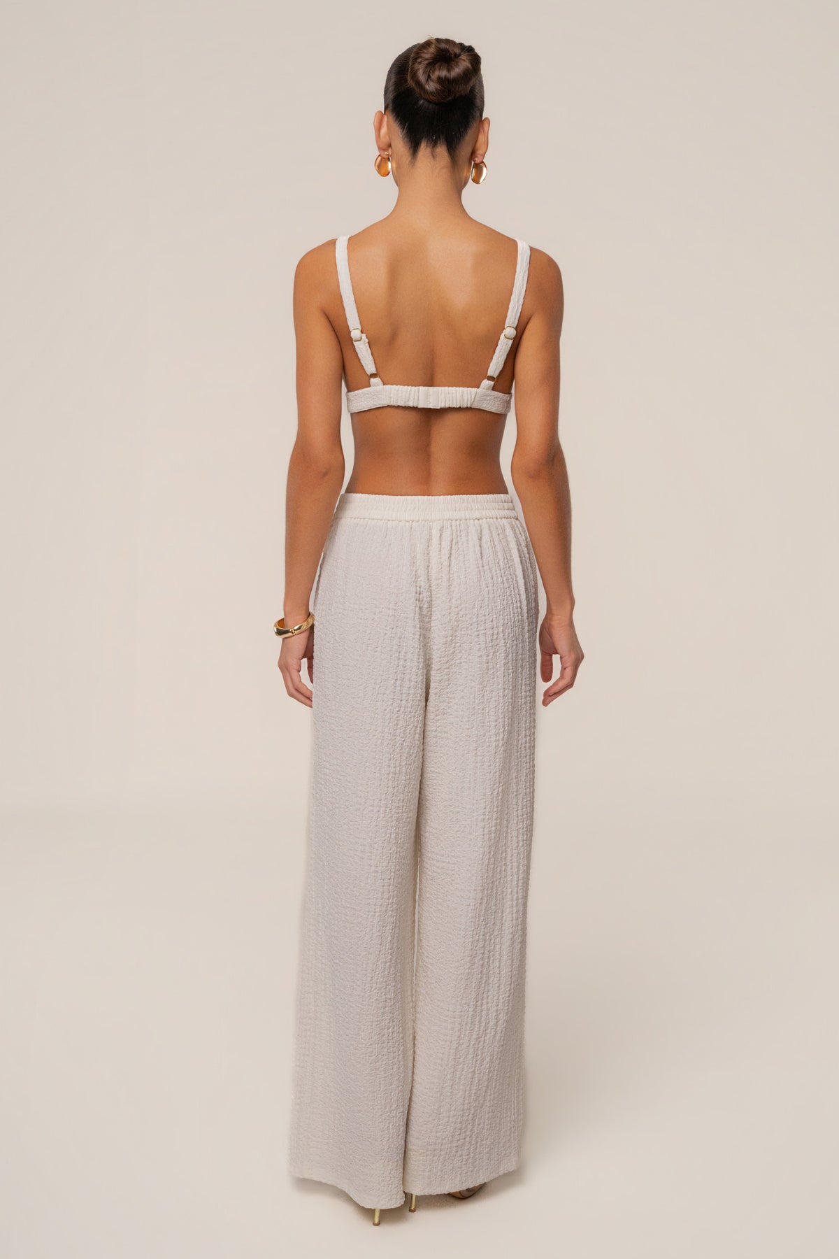 Ivory Dockside Crepe Knit Bralette