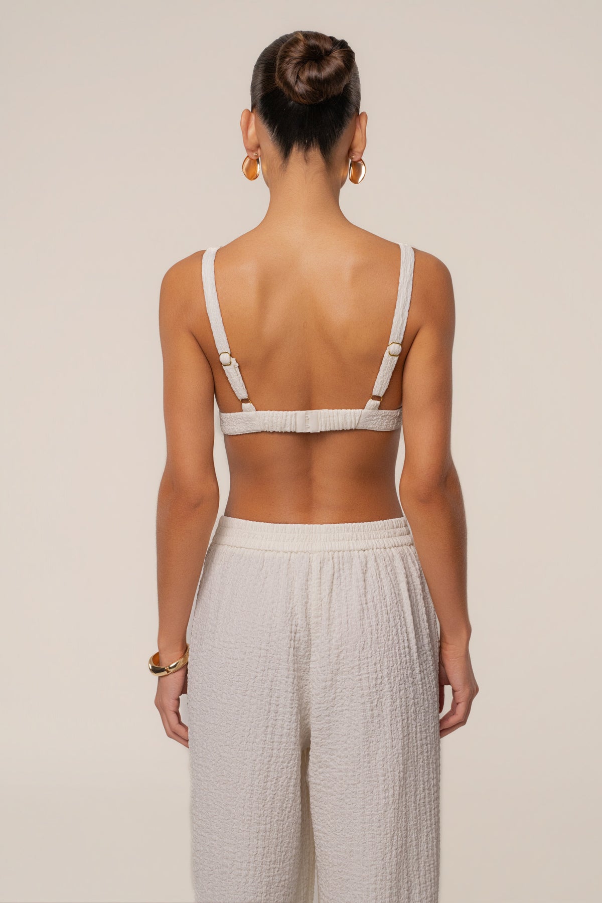 Ivory Dockside Crepe Knit Bralette