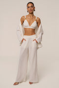 Ivory Dockside Crepe Knit Bralette