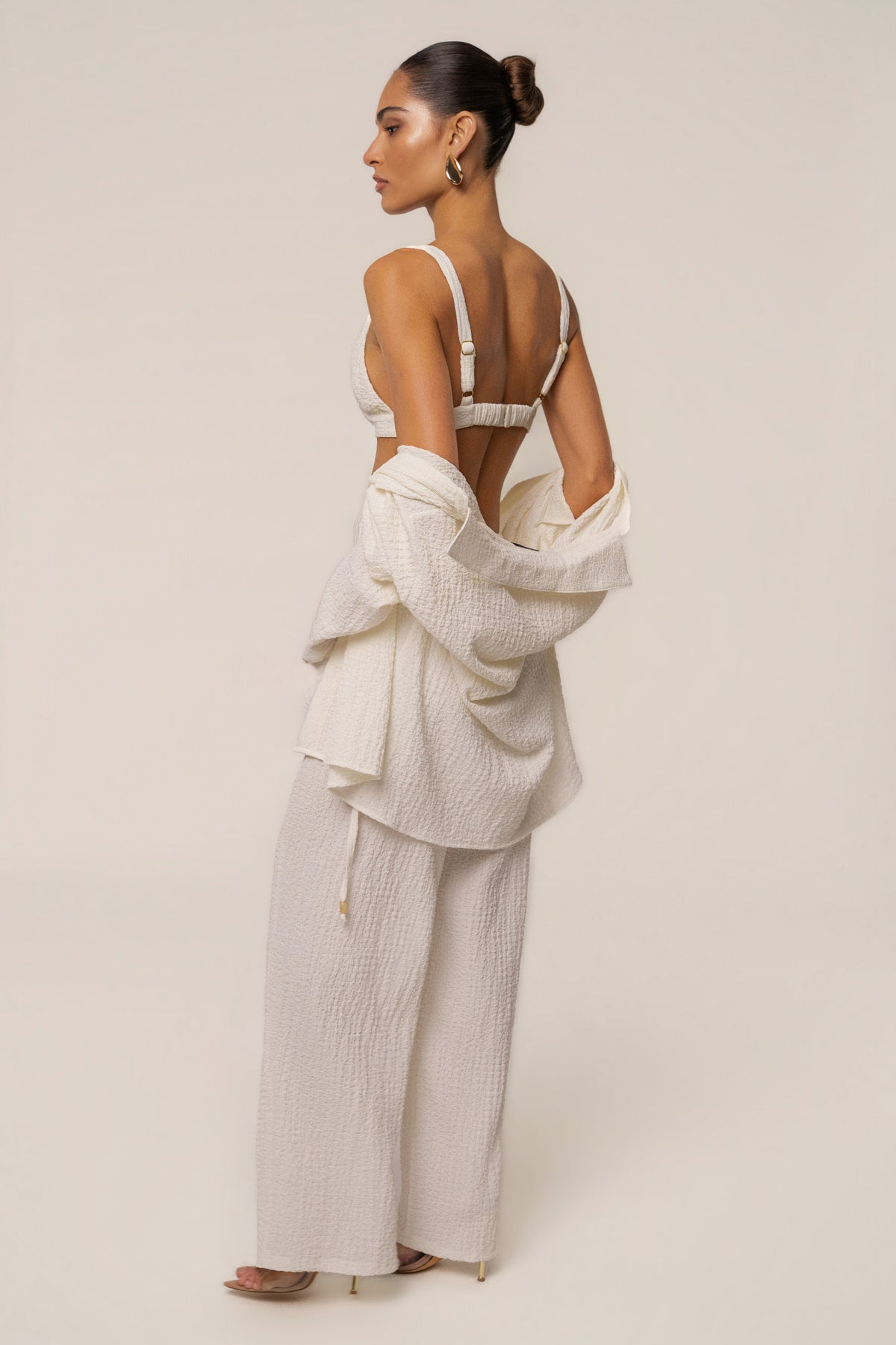 Ivory Dockside Crepe Knit Bralette