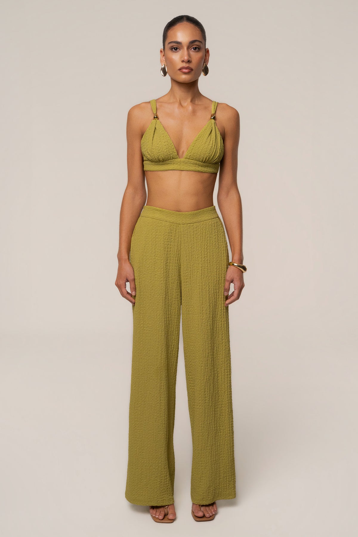 Lime Dockside Crepe Knit Bralette