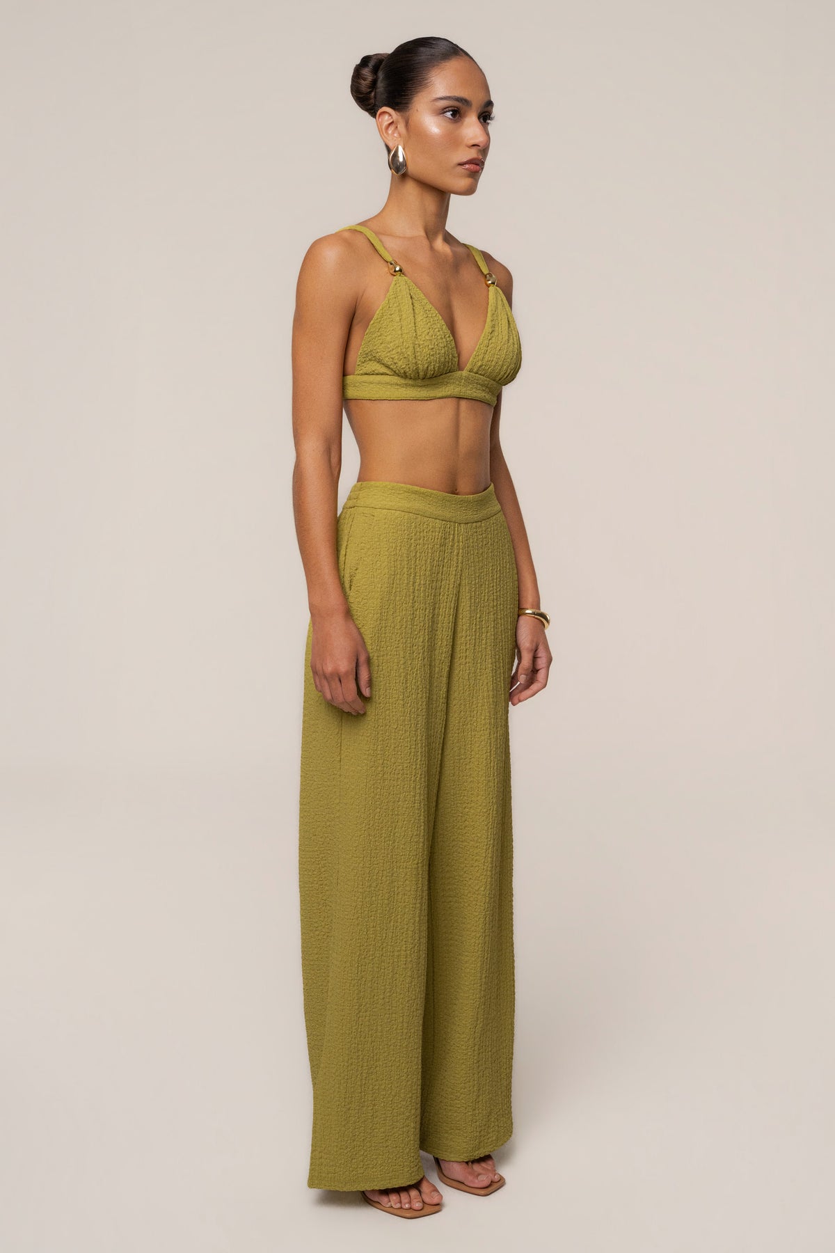 Lime Dockside Crepe Knit Bralette