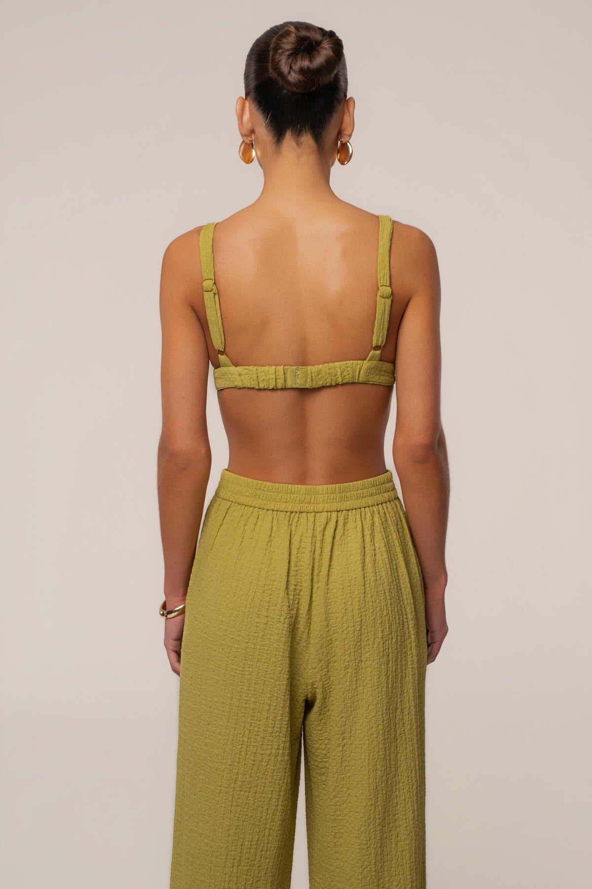 Lime Dockside Crepe Knit Bralette