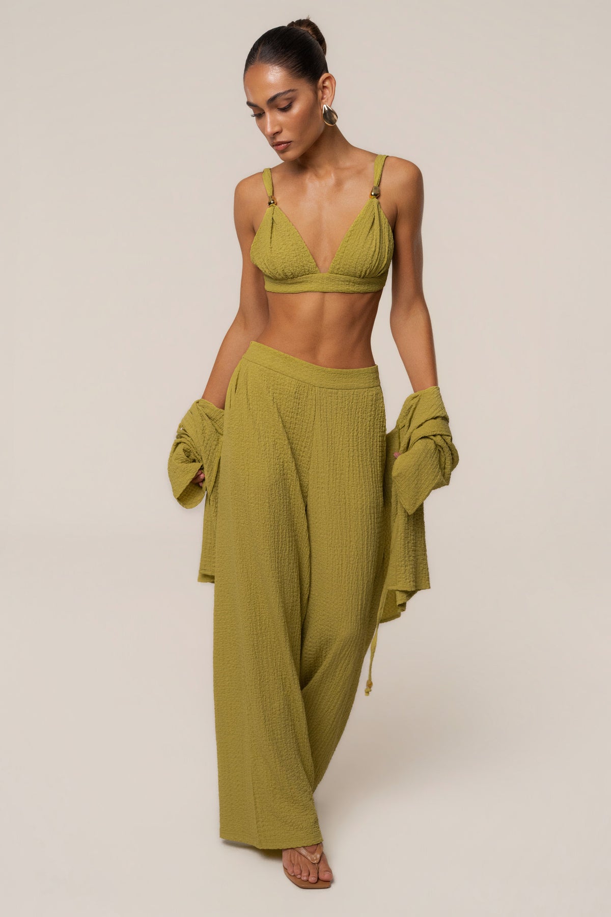 Lime Dockside Crepe Knit Bralette