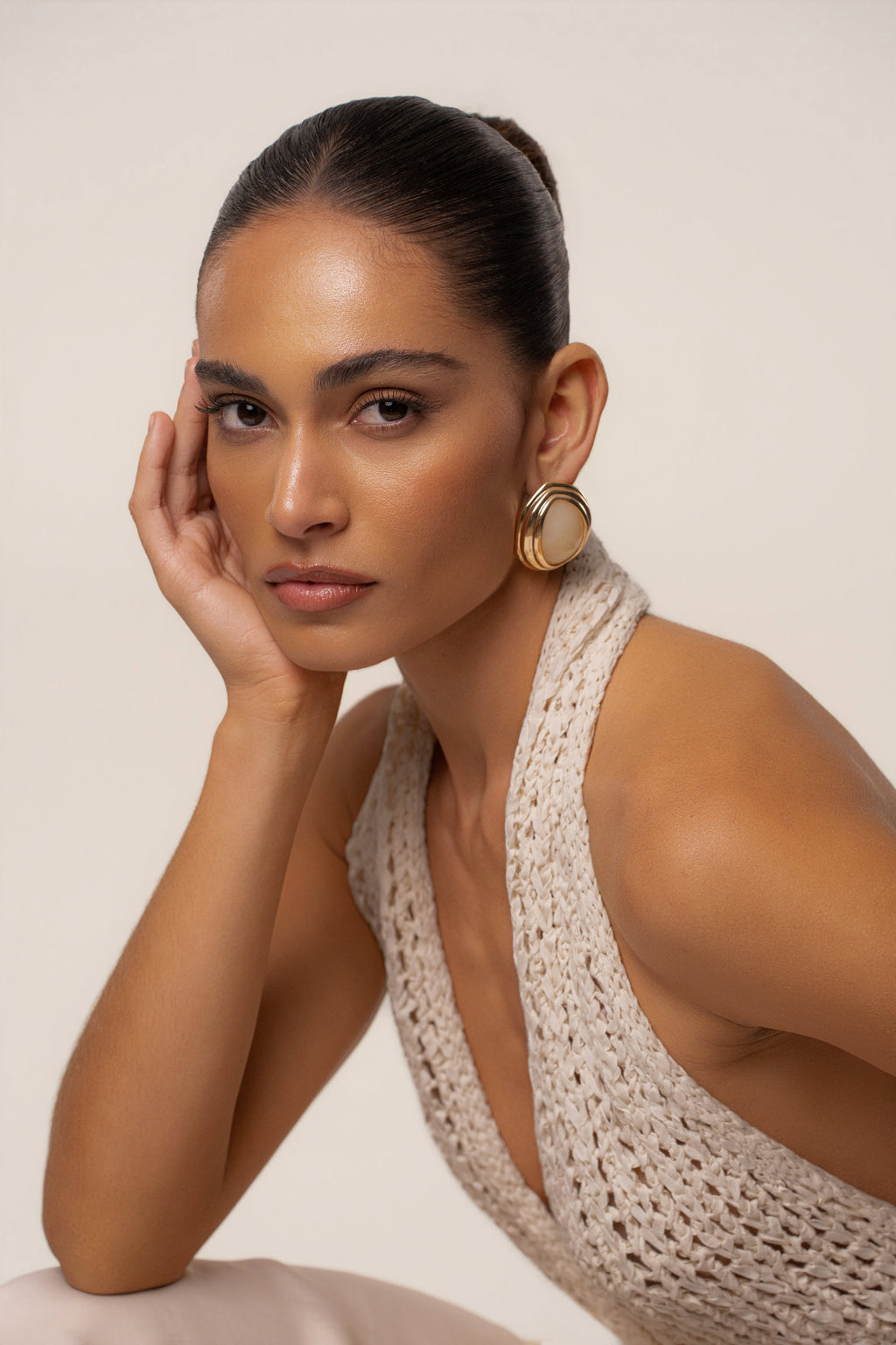 Ivory Inner Glow Stone Earrings
