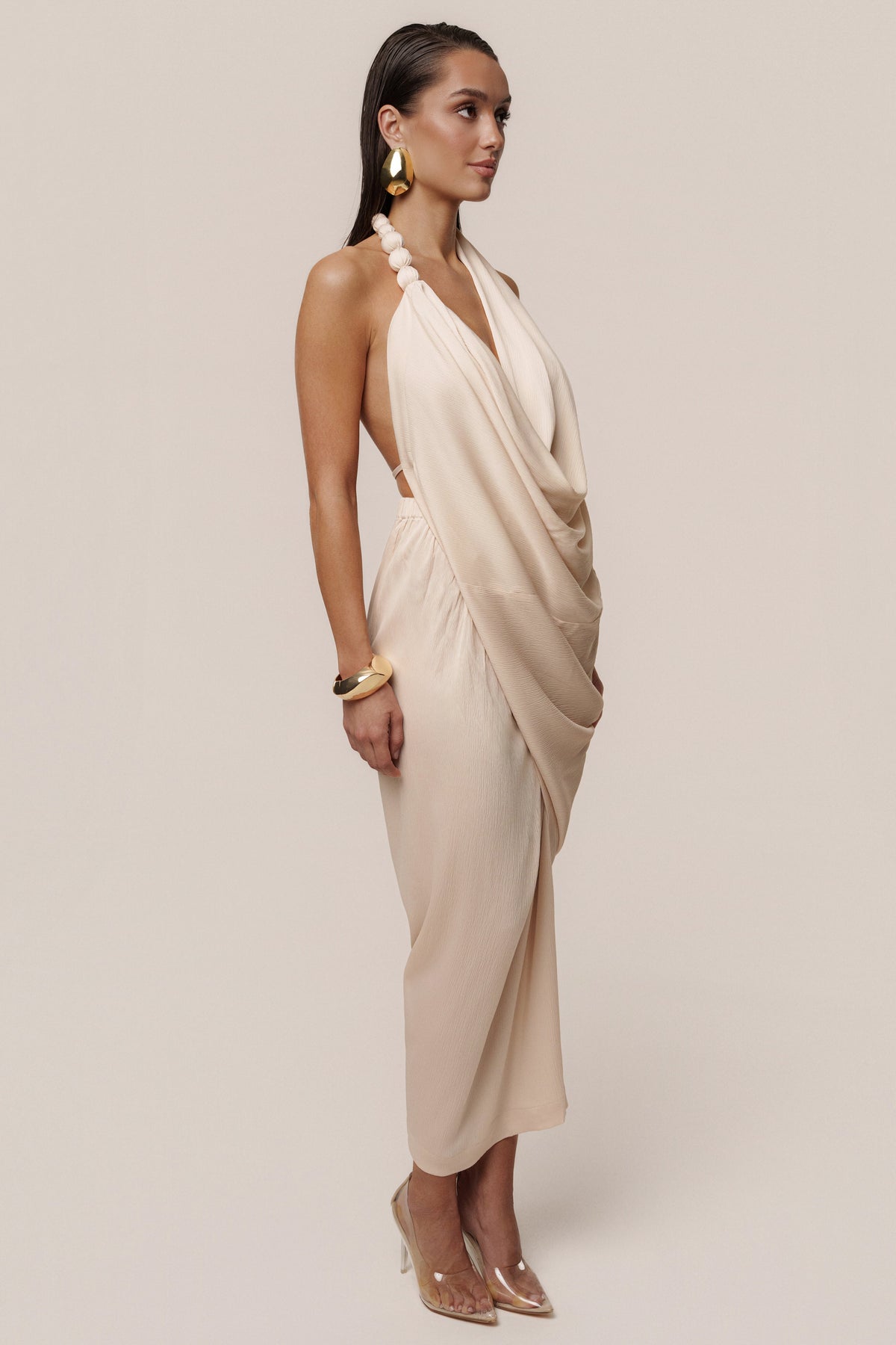 Champagne Dolce Drape Dress