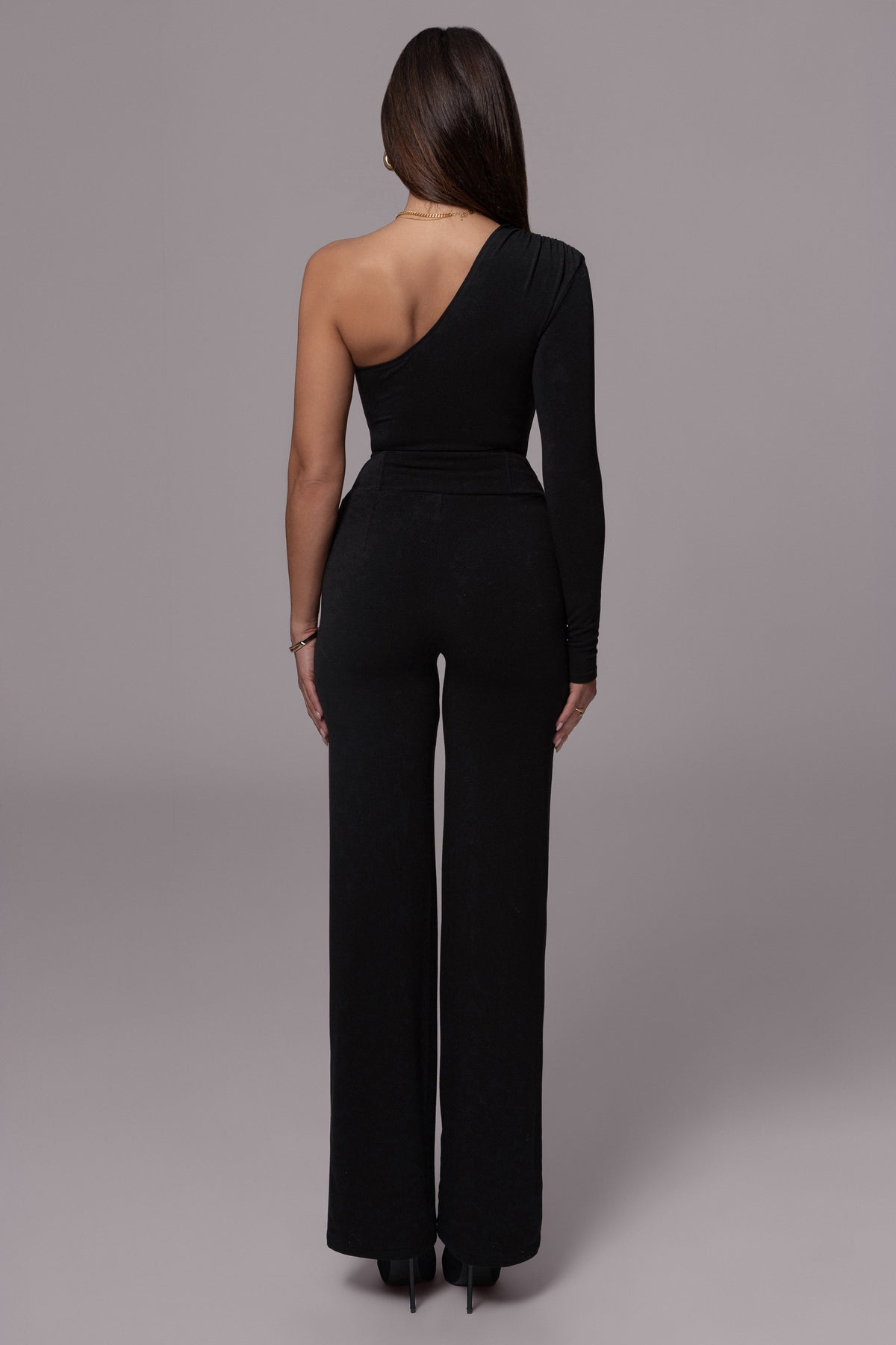 Black Nobu One Shoulder Bodysuit