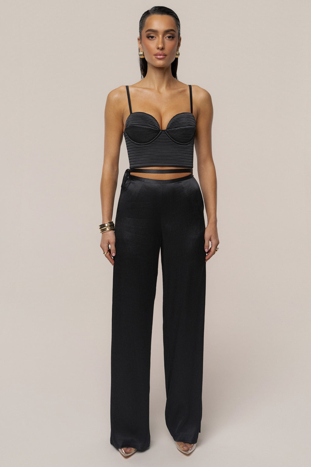 Black Thalia Textured Bustier
