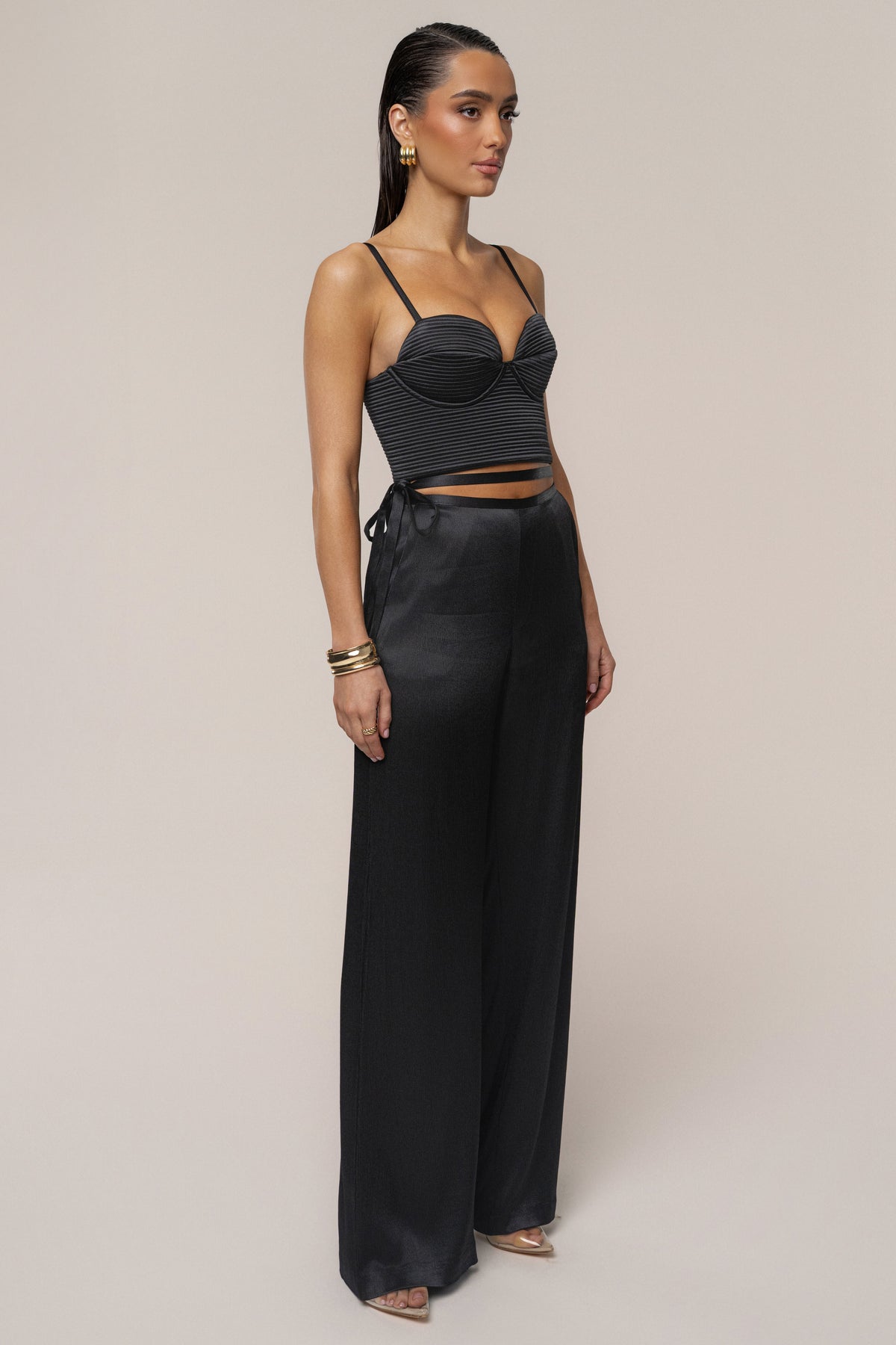 Black Thalia Textured Bustier