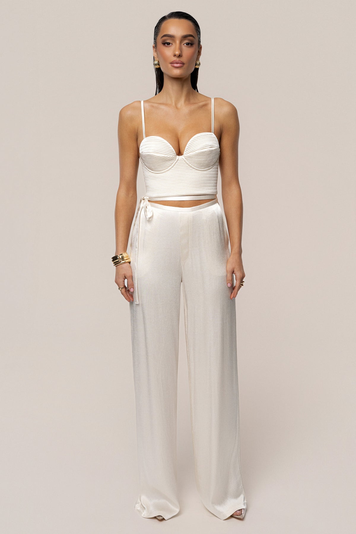 Champagne Thalia Textured Bustier