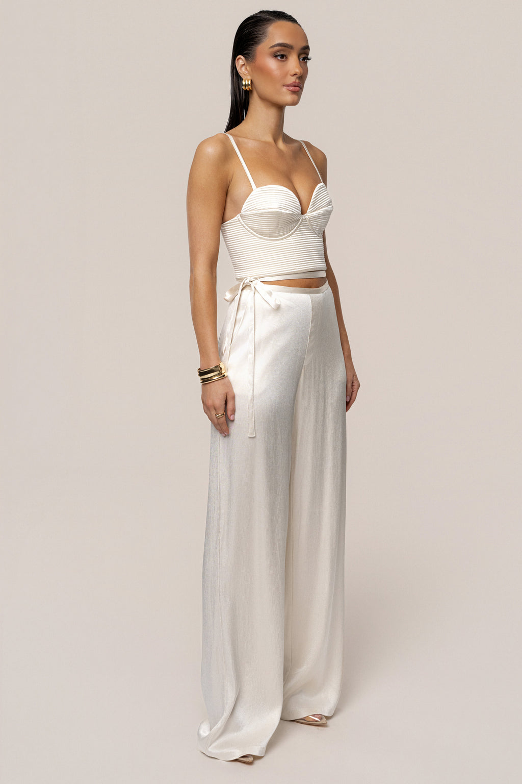Champagne Thalia Textured Bustier