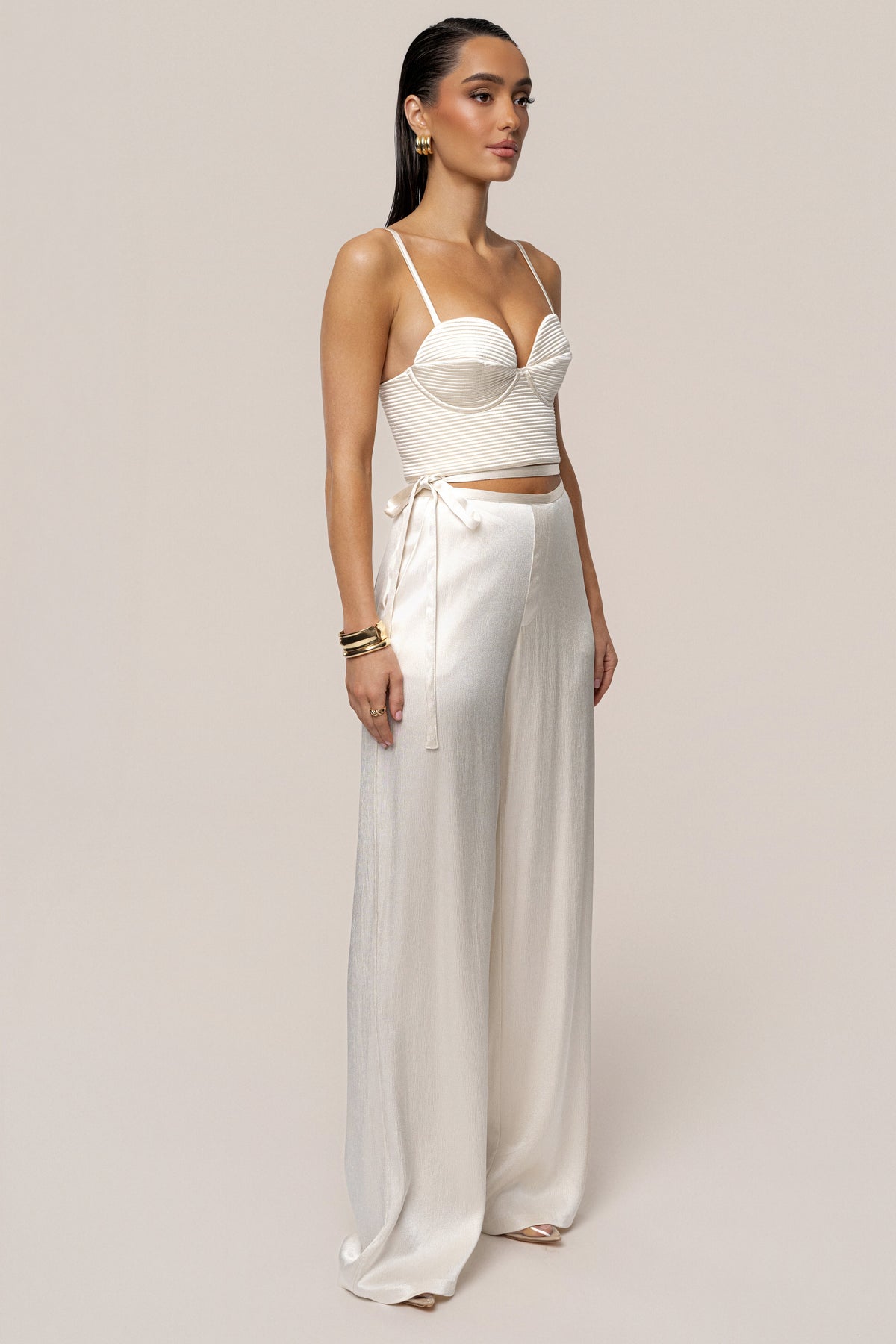 Champagne Thalia Textured Bustier