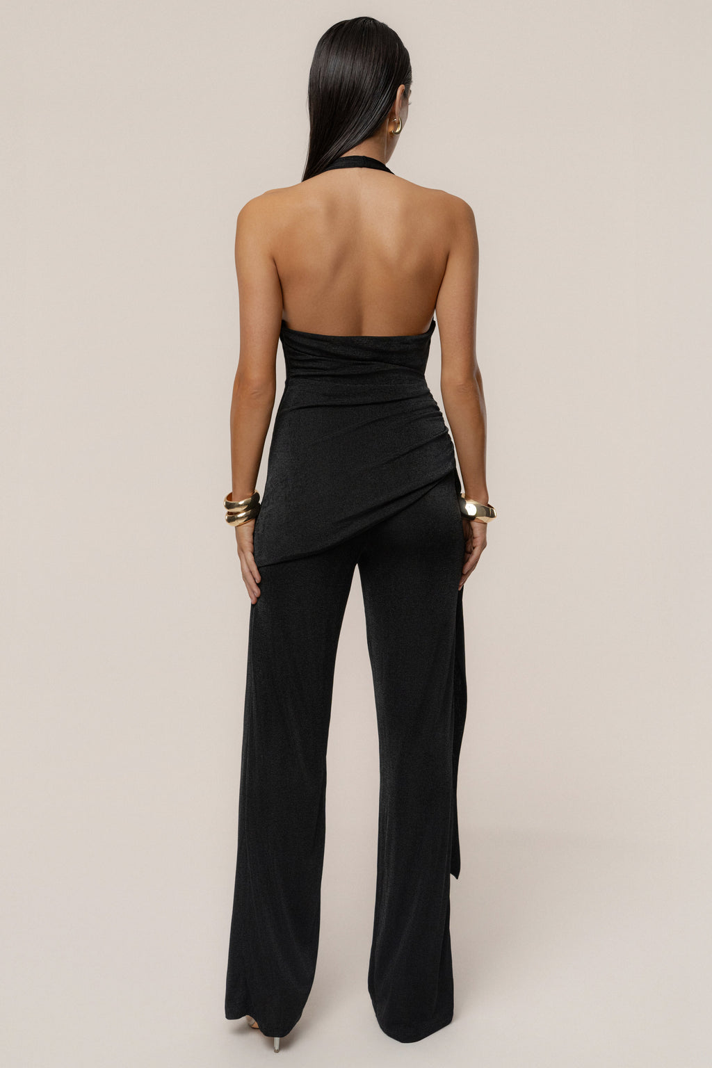 Black Rustic Charm Halter Jumpsuit