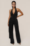 Black Rustic Charm Halter Jumpsuit