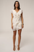 Ivory Dove Chiffon Mini Dress