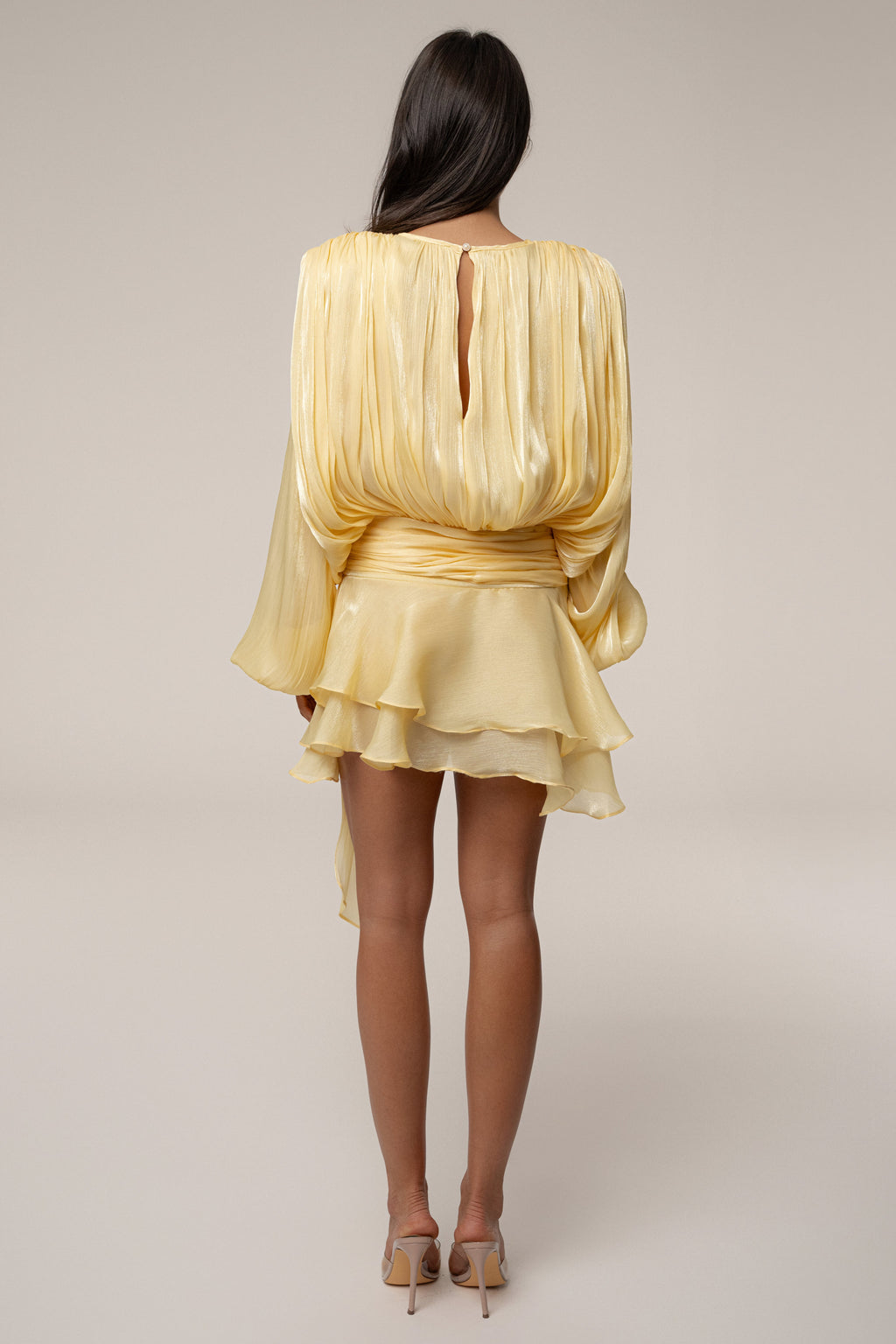 Yellow Pure Glow Draped Mini Dress