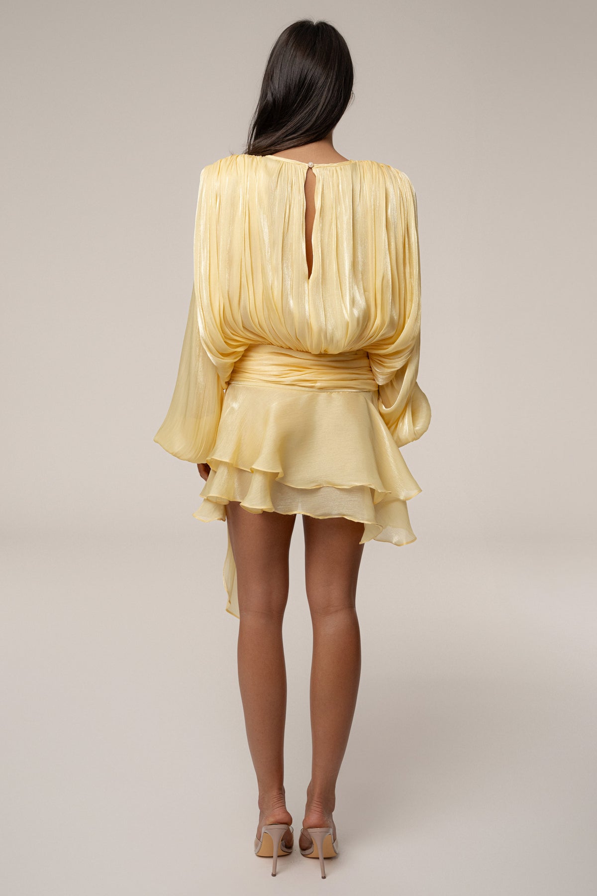 Yellow Pure Glow Draped Mini Dress
