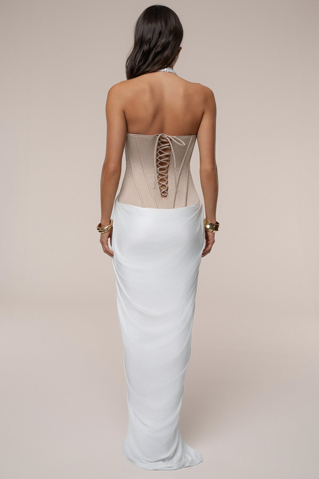 Ivory Drape And Destiny Maxi Dress