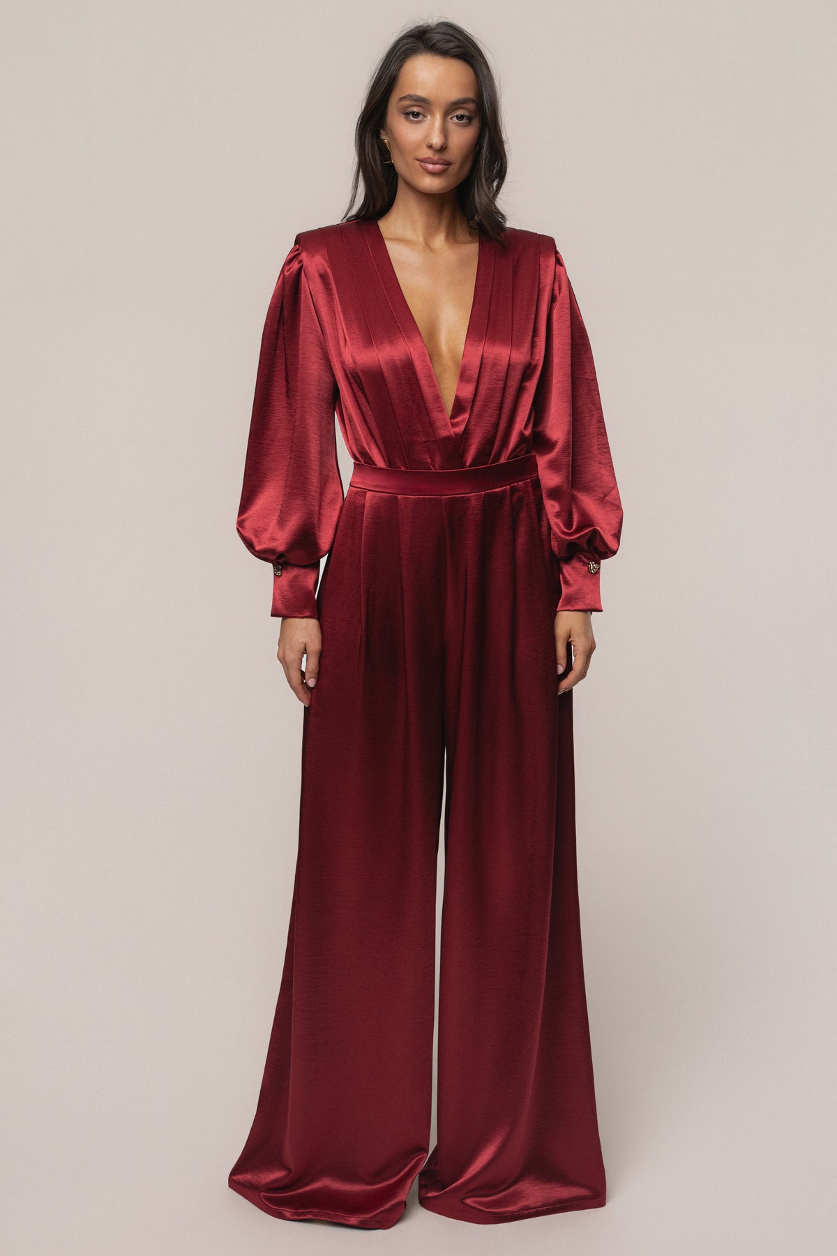 Burgundy Satin Radiance Bodysuit