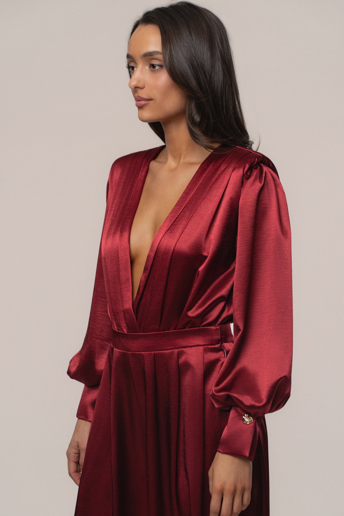 Burgundy Satin Radiance Bodysuit