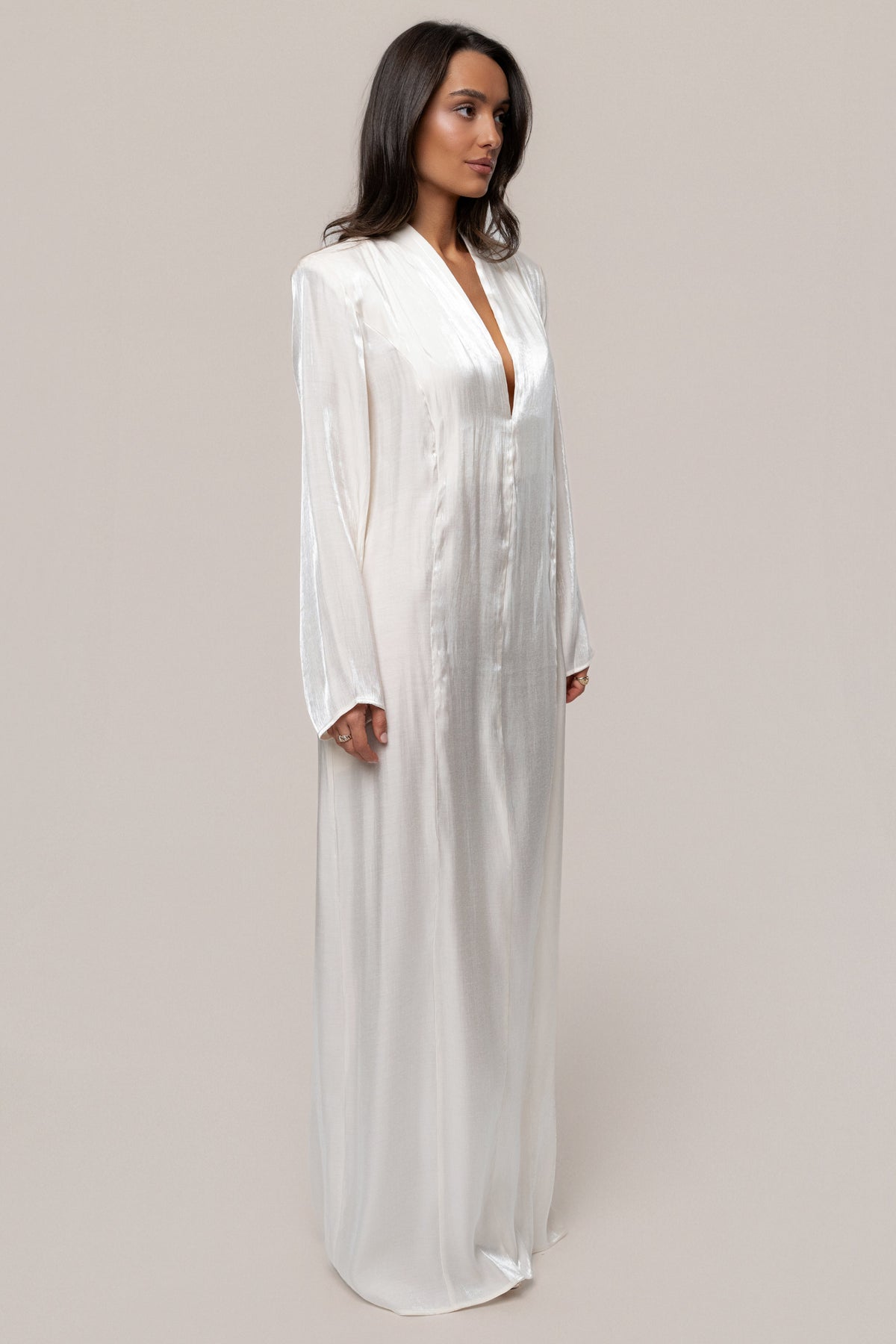 Ivory Evergreen Nights Maxi Dress