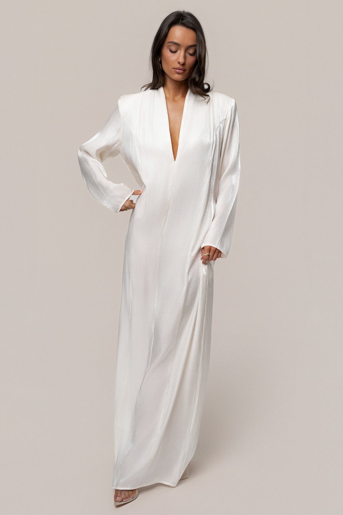 Ivory Evergreen Nights Maxi Dress