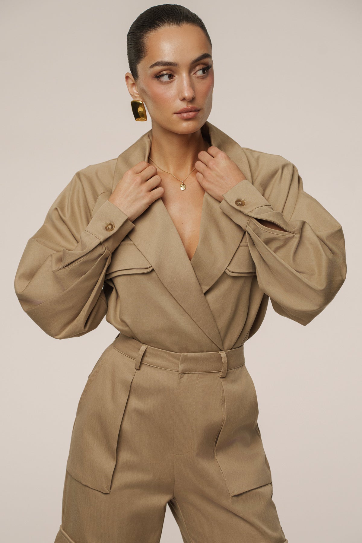 Tan Structure Theory Bodysuit
