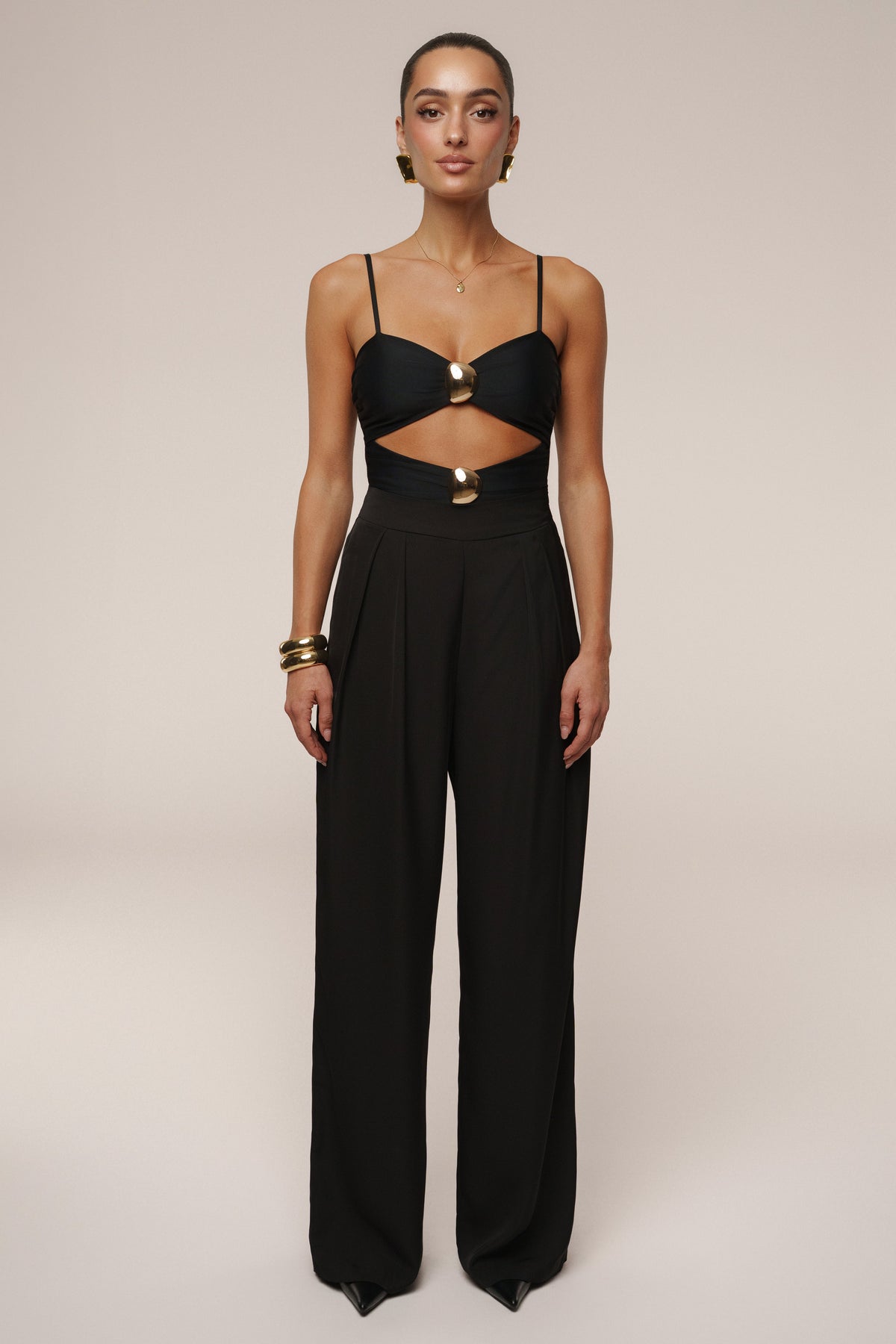 Black Aura Embellished Bodysuit
