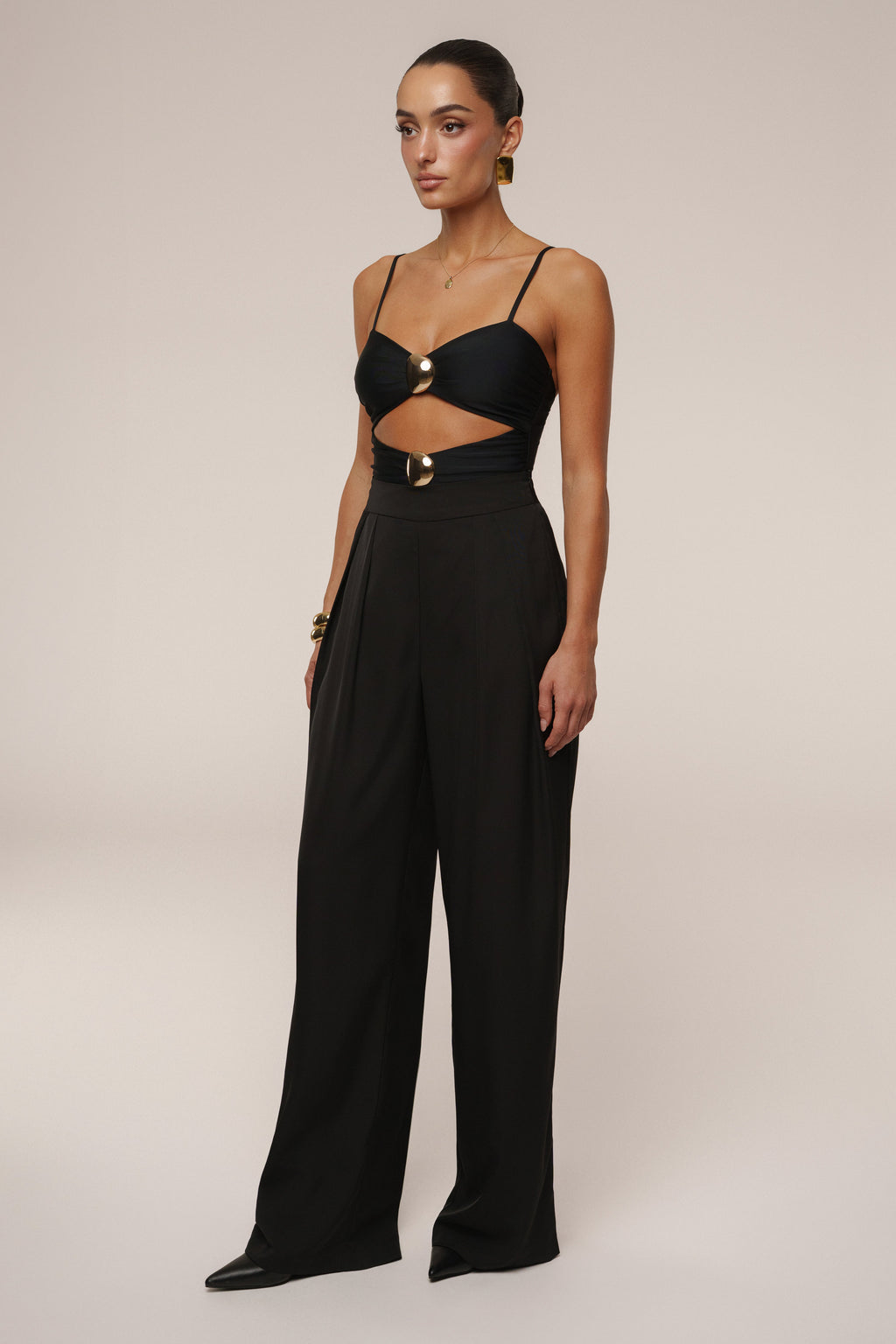 Black Aura Embellished Bodysuit