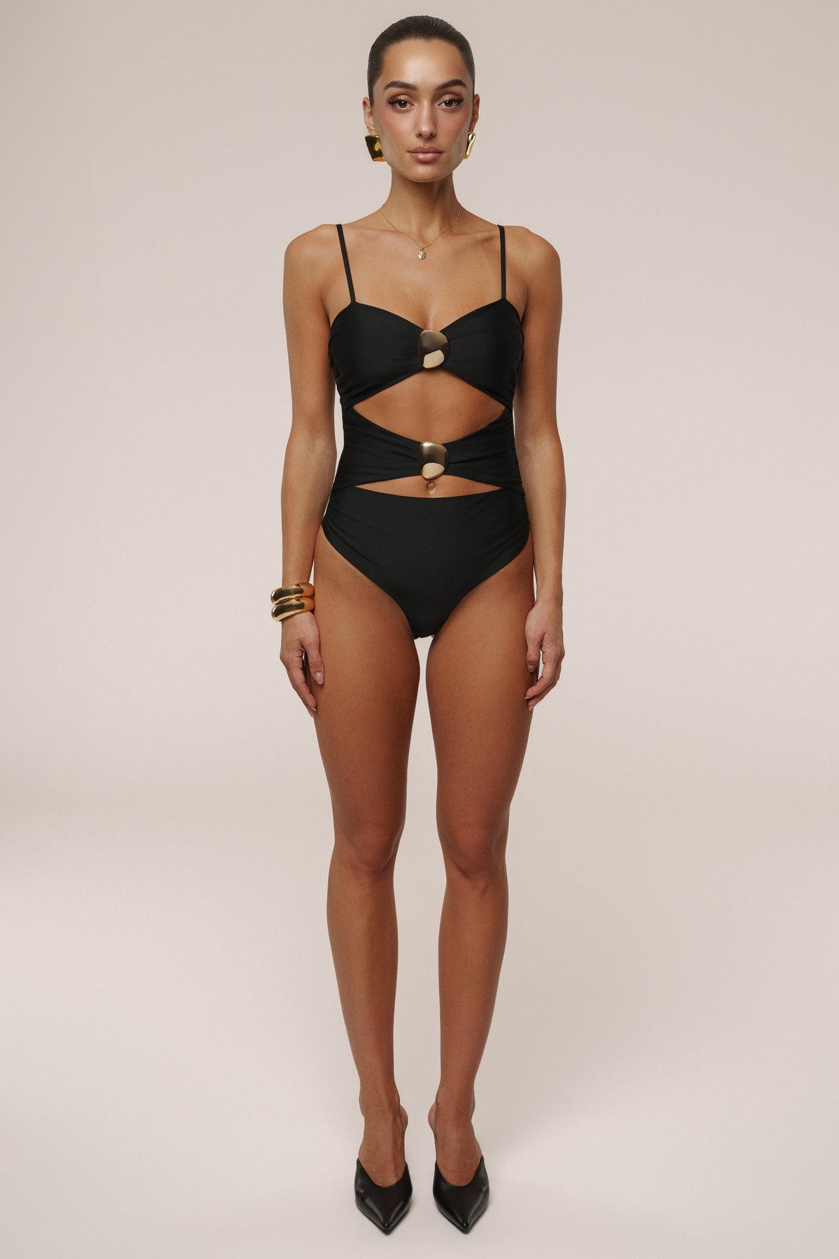 Black Aura Embellished Bodysuit
