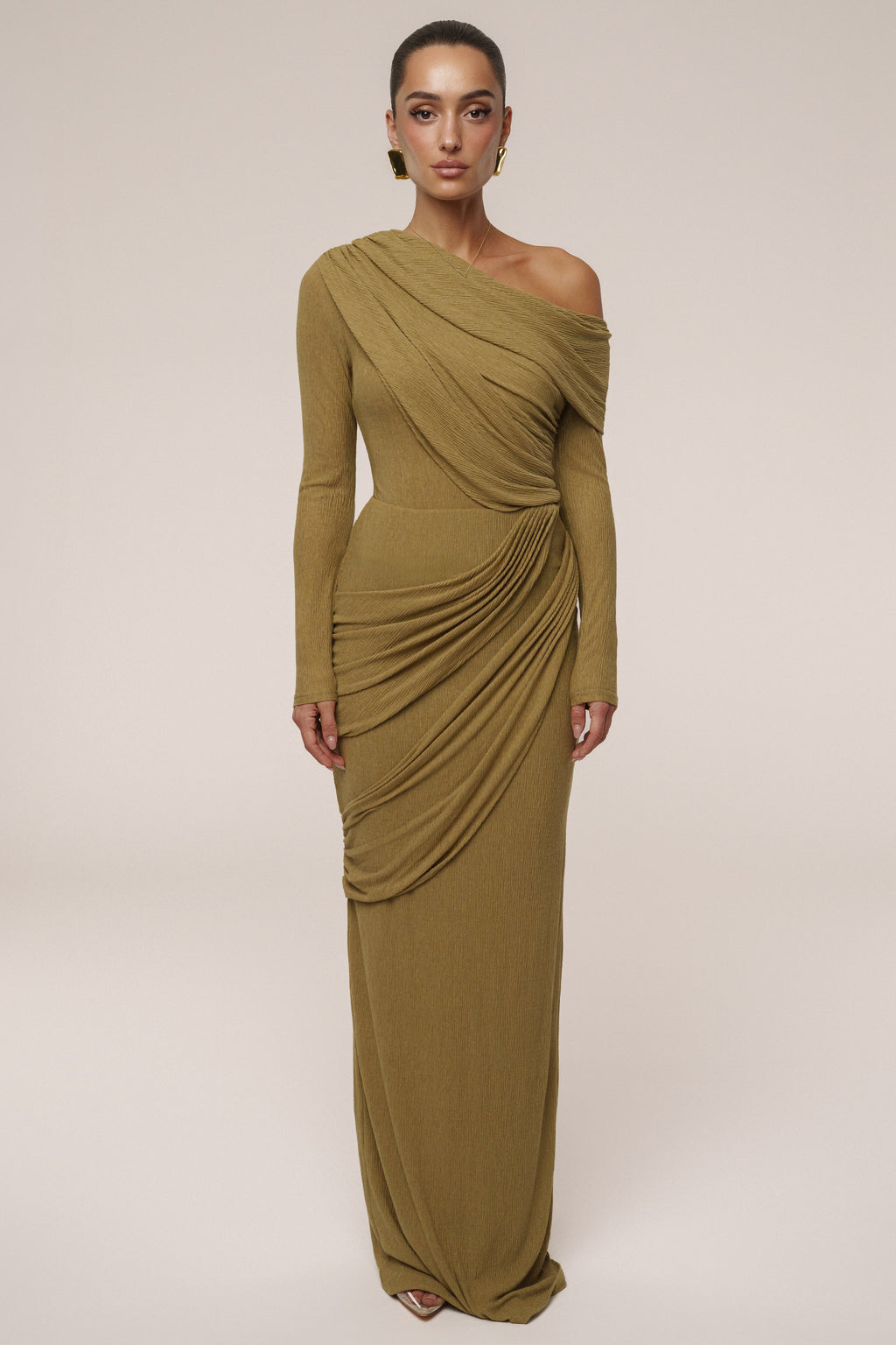 Moss Textured One Shoulder Bodysuit