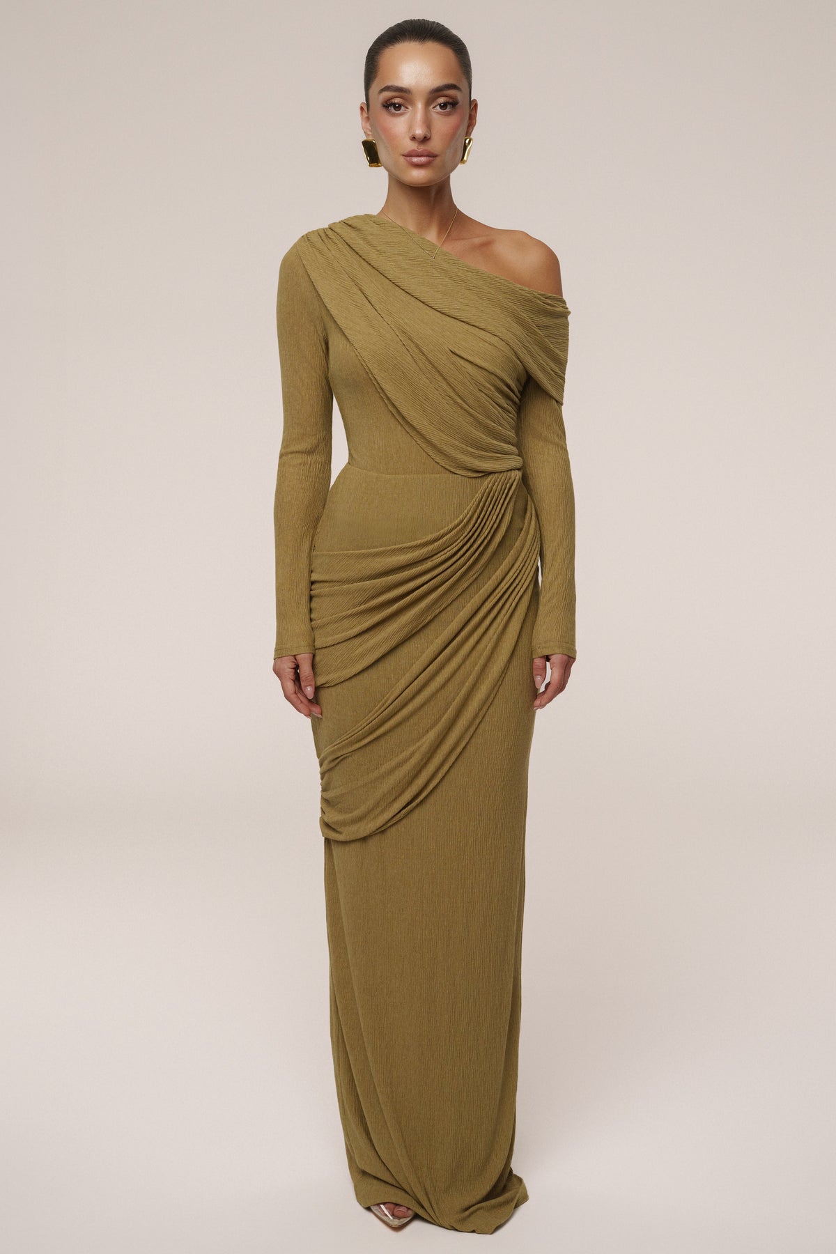 Moss Textured One Shoulder Bodysuit
