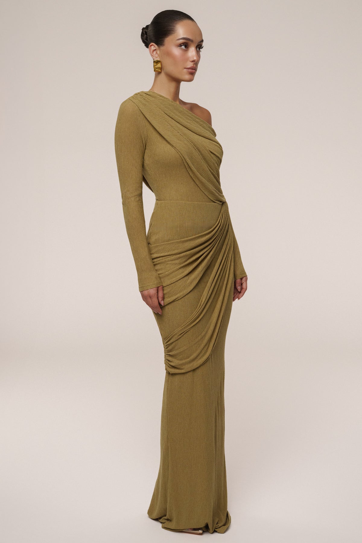 Moss Textured One Shoulder Bodysuit