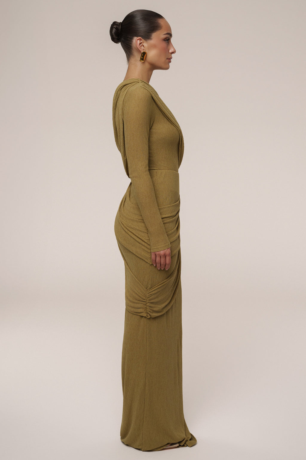 Moss Textured One Shoulder Bodysuit