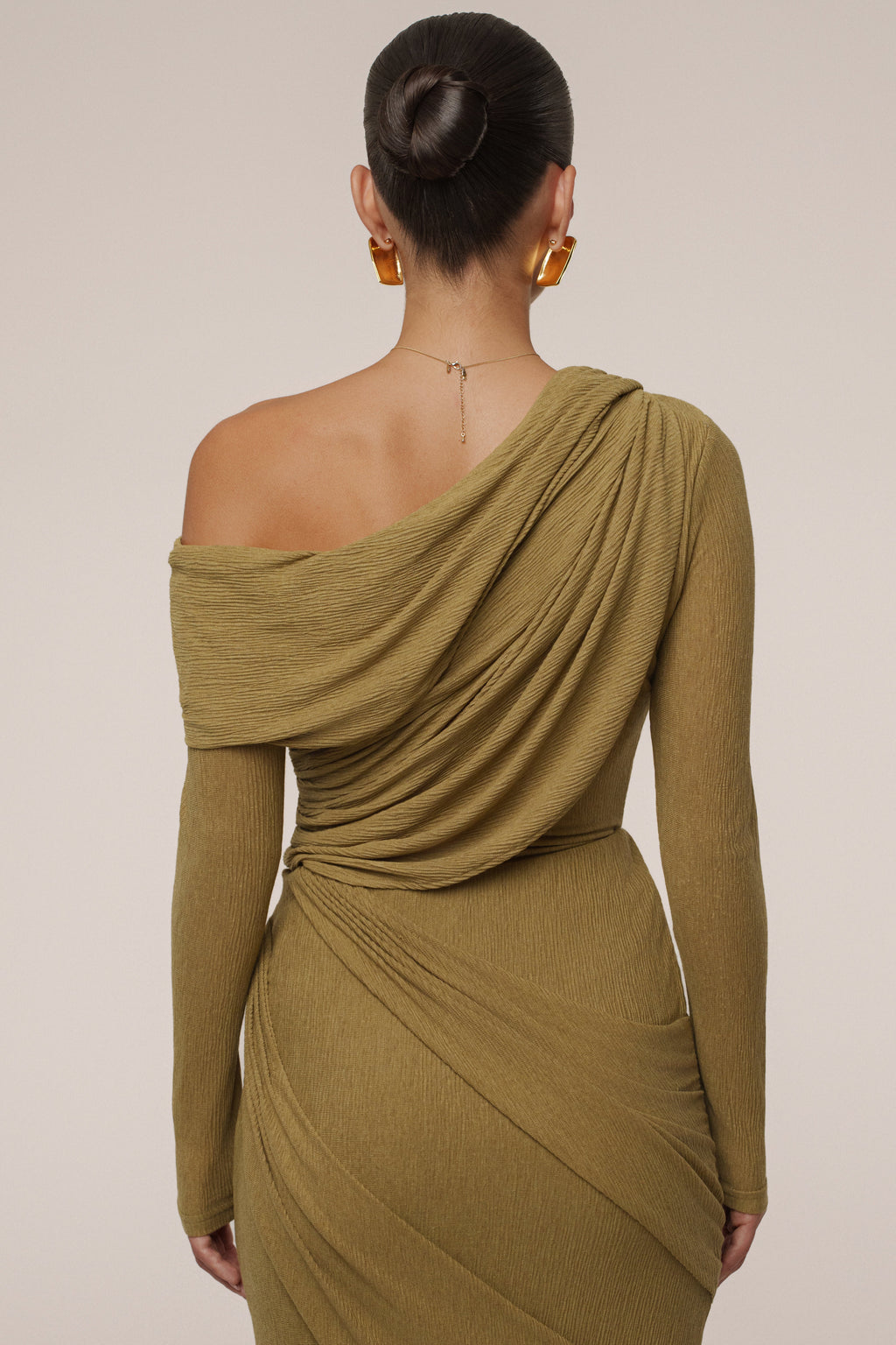Moss Textured One Shoulder Bodysuit