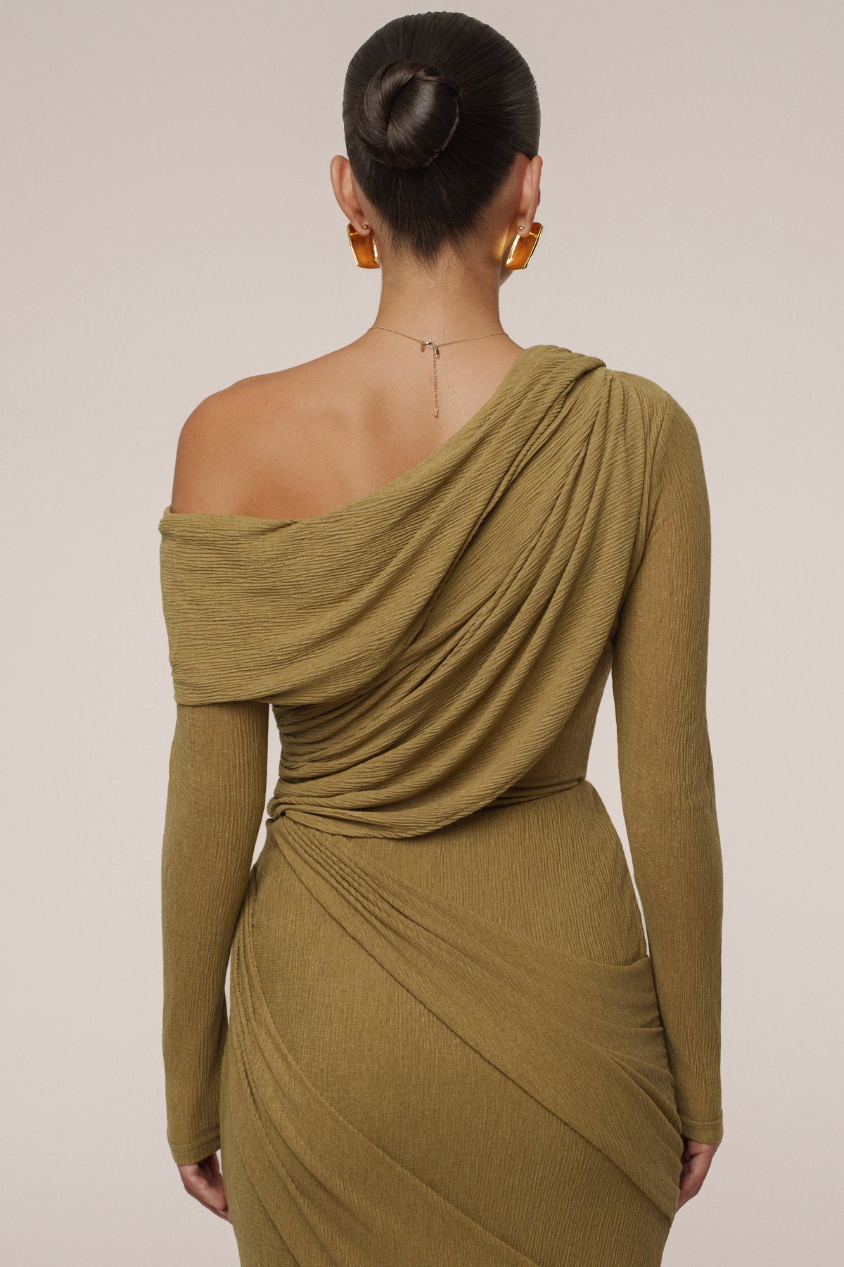 Moss Textured One Shoulder Bodysuit