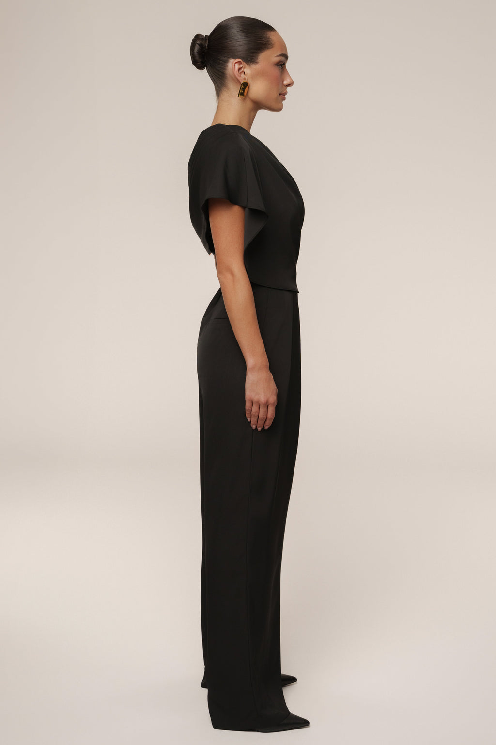 Black Gleam and Glow Satin Top