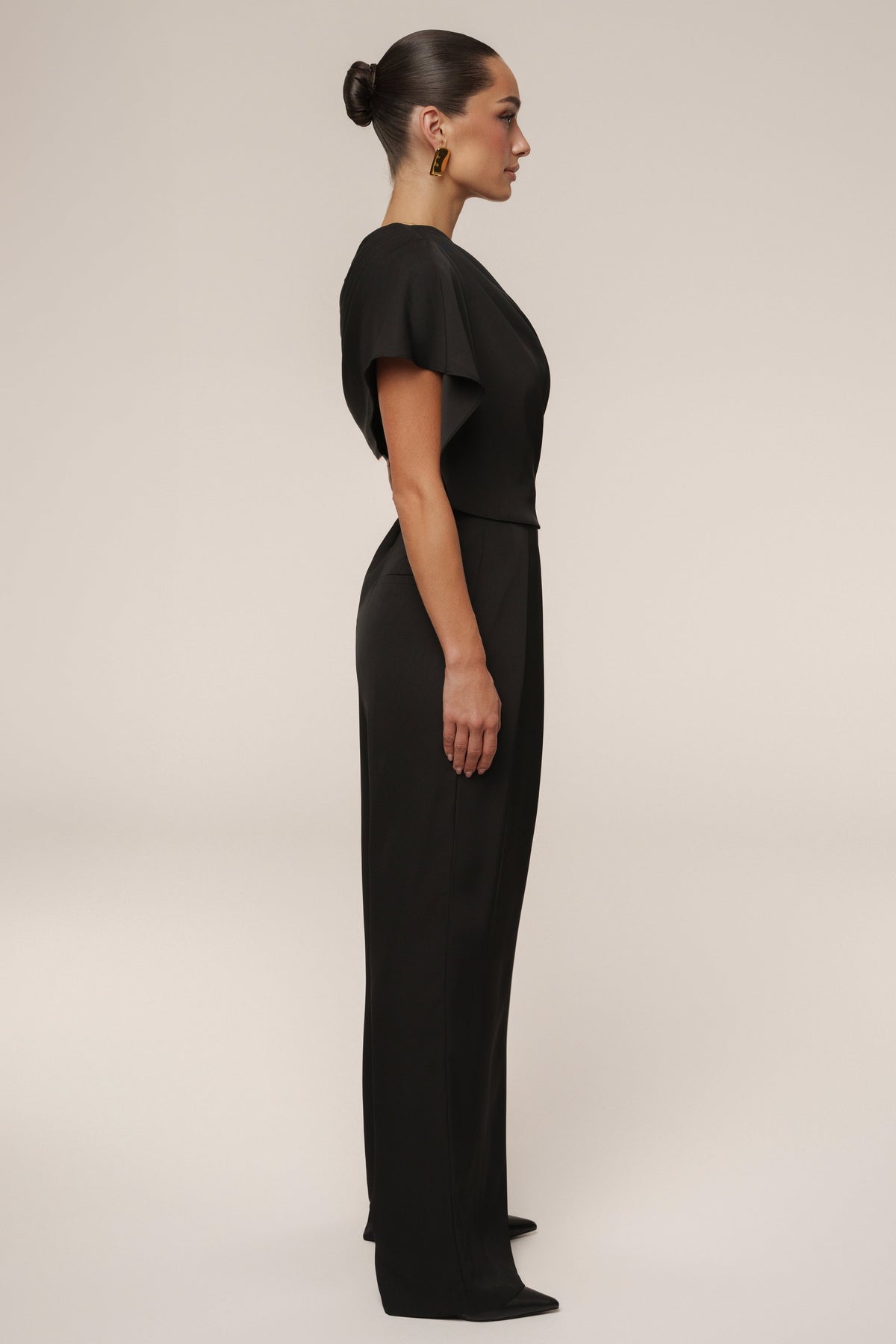 Black Gleam and Glow Satin Top