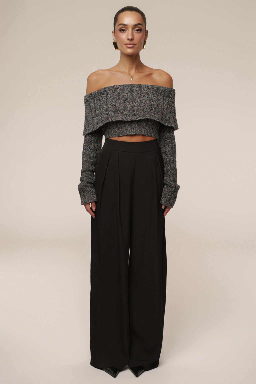 Grey Off Duty Sweater Top