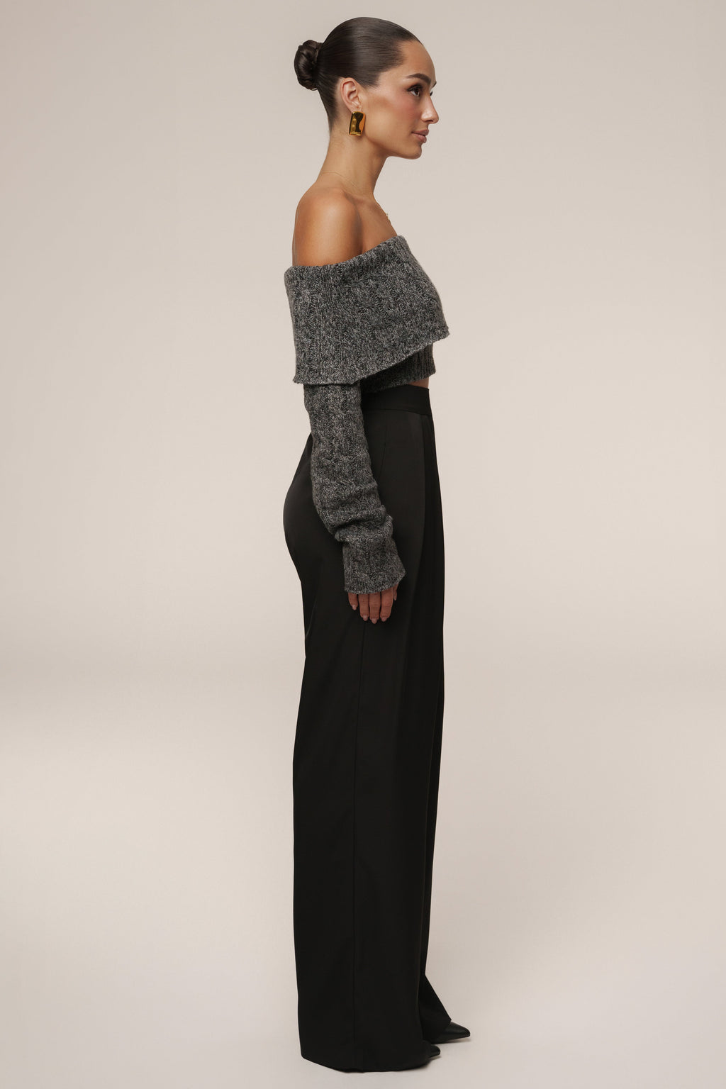 Grey Off Duty Sweater Top