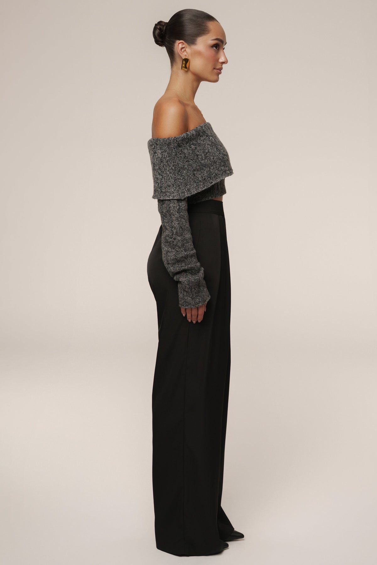 Grey Off Duty Sweater Top