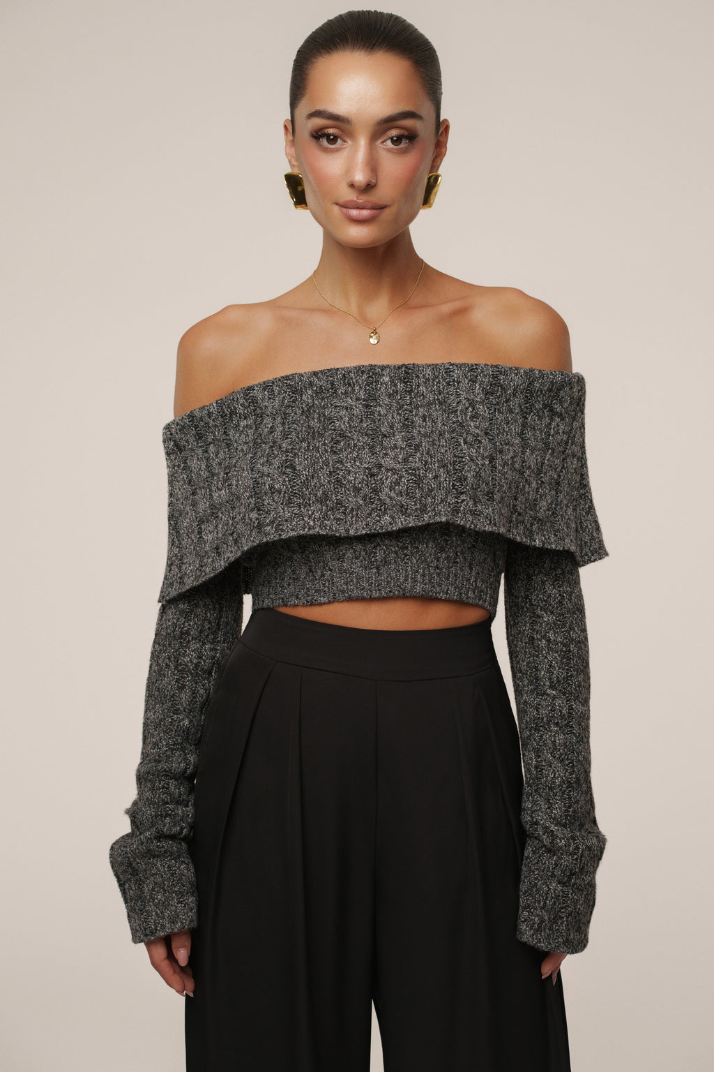 Grey Off Duty Sweater Top