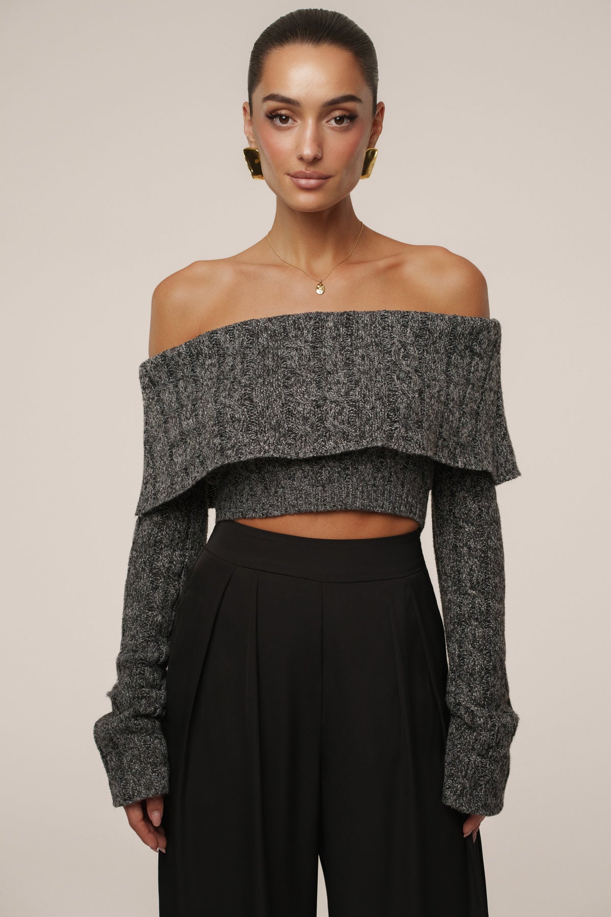 Grey Off Duty Sweater Top