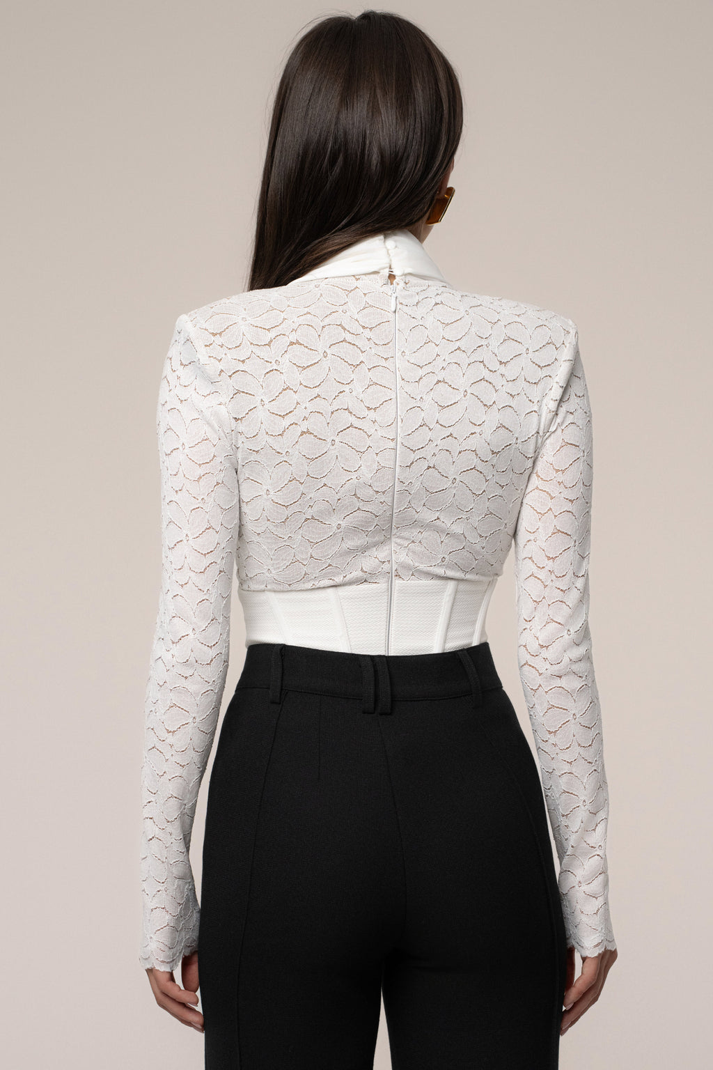 White Lace Corset Bodysuit